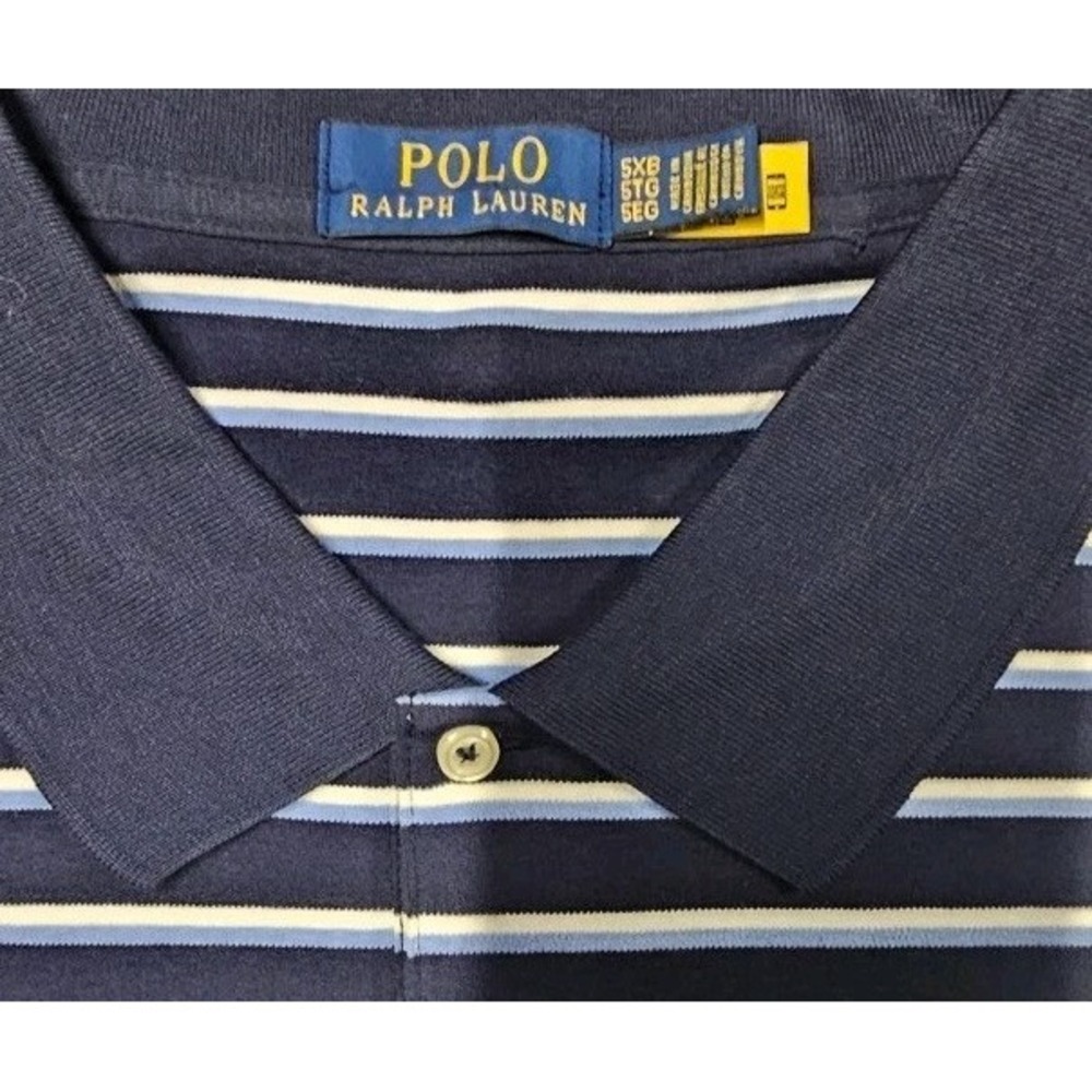 Polo Ralph Lauren Men's 5XB Classic-Fit Shirt Blue White Striped NWT - Picture 2 of 6